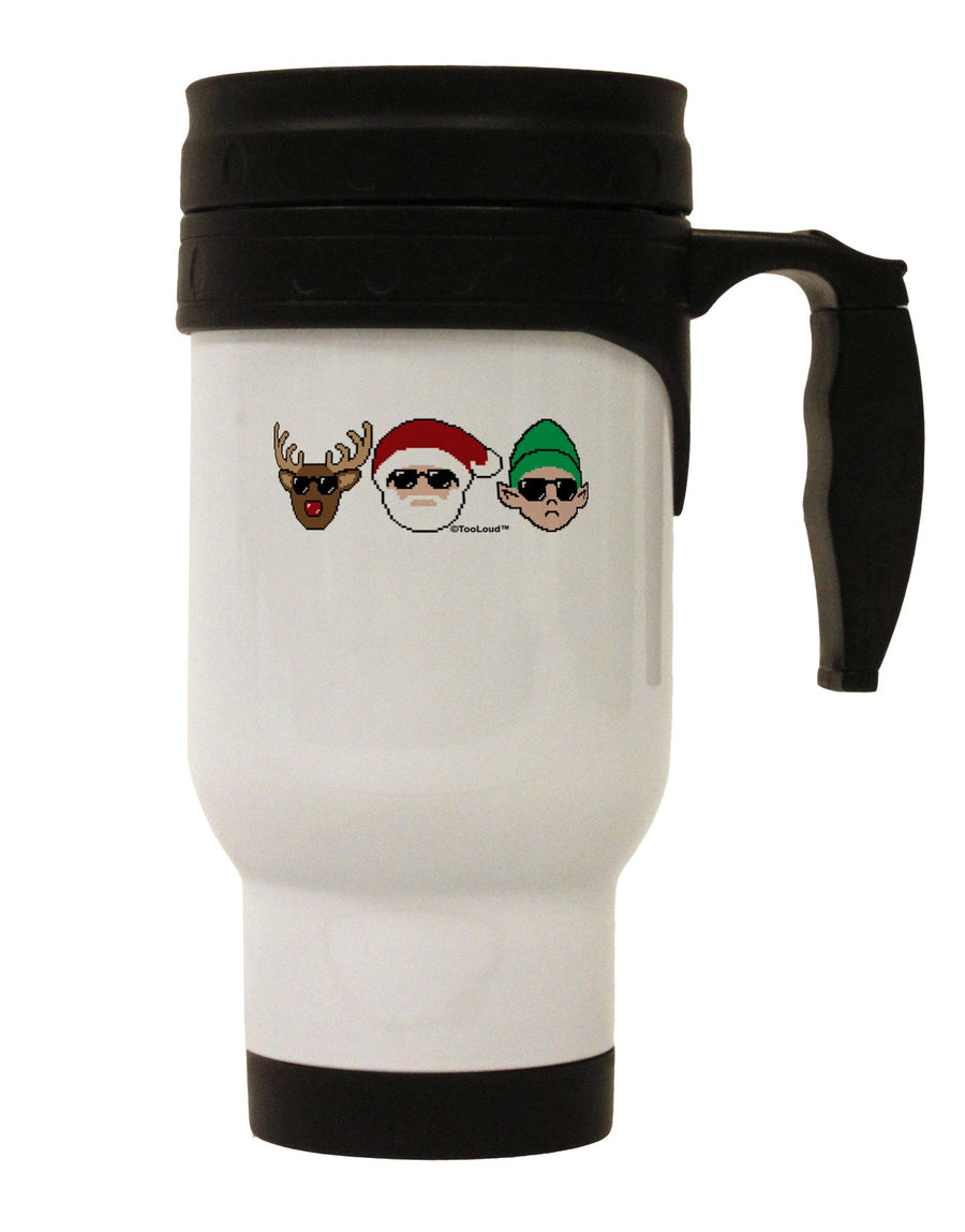 The X-mas Squad Stainless Steel 14oz Travel Mug-Travel Mugs-TooLoud-White-Davson Sales