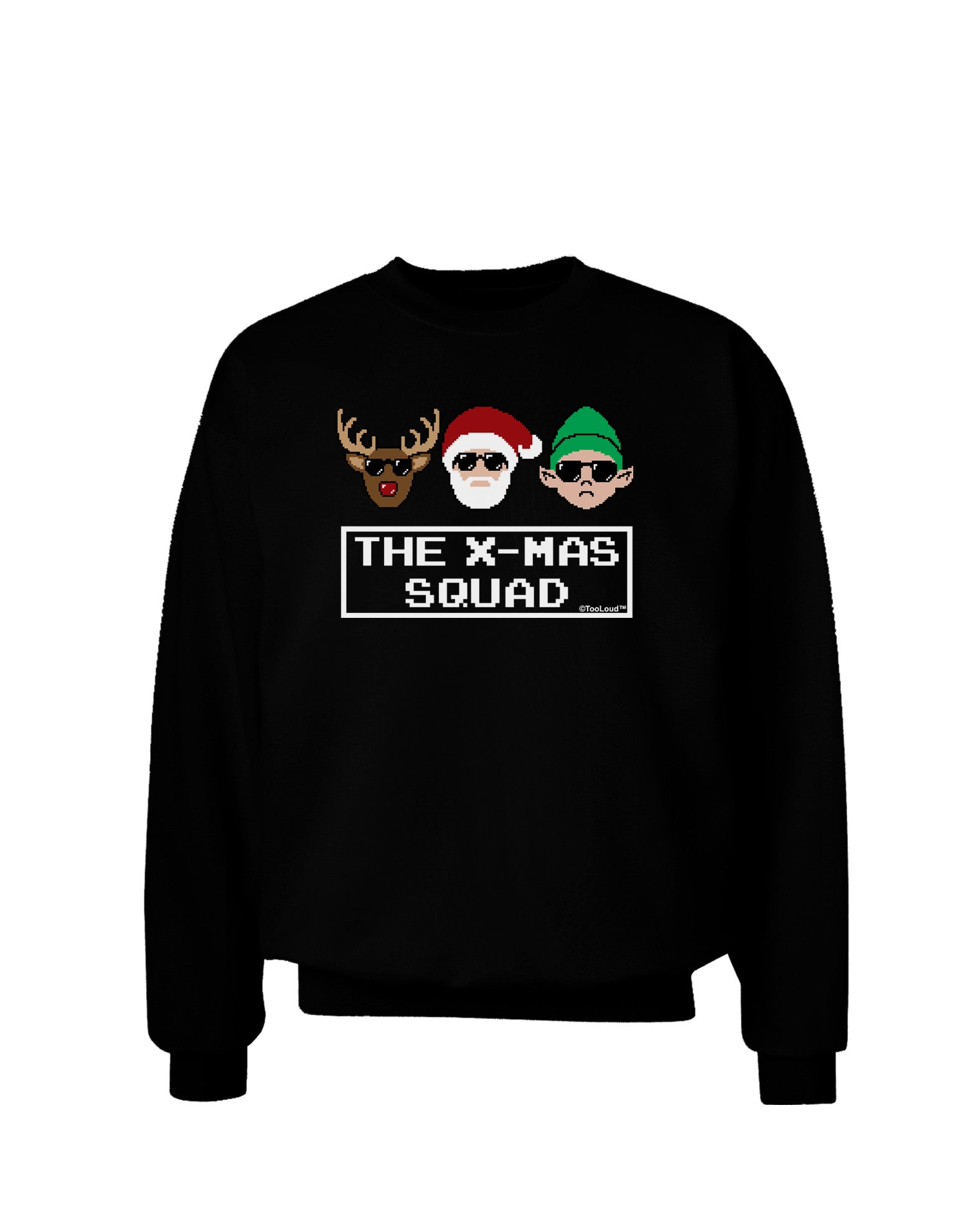 The X-mas Squad Text Adult Dark Sweatshirt-Sweatshirts-TooLoud-Black-Small-Davson Sales