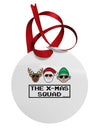 The X-mas Squad Text Circular Metal Ornament-Ornament-TooLoud-White-Davson Sales