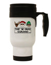 The X-mas Squad Text Stainless Steel 14oz Travel Mug-Travel Mugs-TooLoud-White-Davson Sales