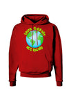 Think Globally Act Locally - Globe Dark Hoodie Sweatshirt-Hoodie-TooLoud-Red-Small-Davson Sales