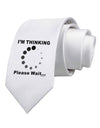 Thinking Please Wait Printed White Necktie