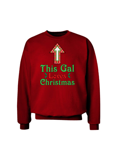 This Gal Loves Christmas Cute Adult Dark Sweatshirt-Sweatshirt-TooLoud-Deep-Red-Small-Davson Sales