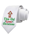 This Gal Loves Christmas Cute Printed White Necktie