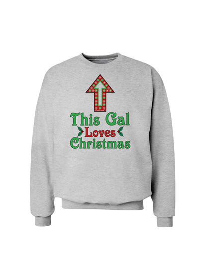 This Gal Loves Christmas Cute Sweatshirt-Sweatshirt-TooLoud-AshGray-Small-Davson Sales