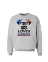 This Girl Loves America Sweatshirt-Sweatshirts-TooLoud-AshGray-Small-Davson Sales