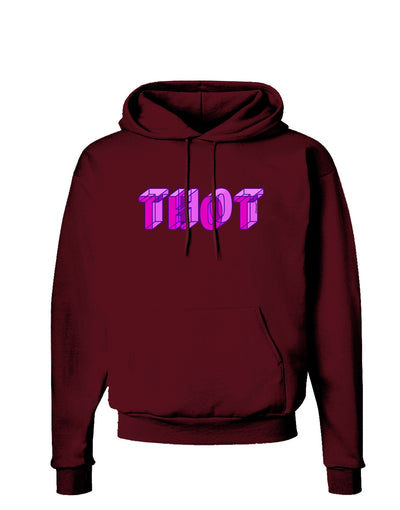 THOT Artistic Text Dark Hoodie Sweatshirt-Hoodie-TooLoud-Maroon-Small-Davson Sales