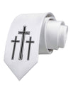 Three Cross Design - Easter Printed White Necktie by TooLoud