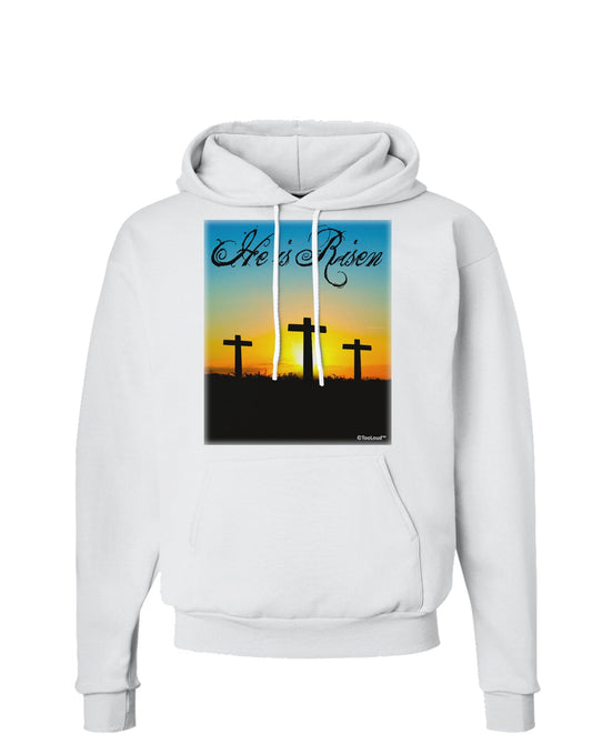 Three Crosses Sunrise - He Is Risen Hoodie Sweatshirt by TooLoud-Hoodie-TooLoud-White-Small-Davson Sales