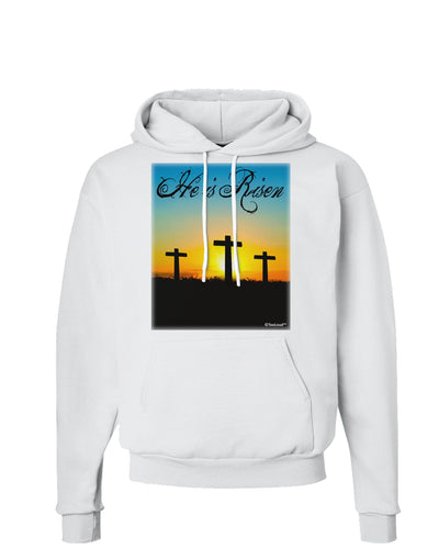 Three Crosses Sunrise - He Is Risen Hoodie Sweatshirt by TooLoud-Hoodie-TooLoud-White-Small-Davson Sales