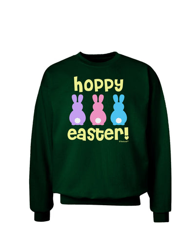 Three Easter Bunnies - Hoppy Easter Adult Dark Sweatshirt by TooLoud-Sweatshirts-TooLoud-Deep-Forest-Green-Small-Davson Sales