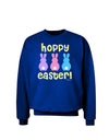 Three Easter Bunnies - Hoppy Easter Adult Dark Sweatshirt by TooLoud-Sweatshirts-TooLoud-Deep-Royal-Blue-Small-Davson Sales