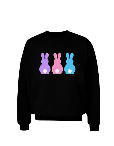 Three Easter Bunnies - Pastels Adult Dark Sweatshirt by TooLoud-Sweatshirts-TooLoud-Black-Small-Davson Sales