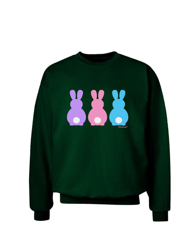 Three Easter Bunnies - Pastels Adult Dark Sweatshirt by TooLoud-Sweatshirts-TooLoud-Deep-Forest-Green-Small-Davson Sales