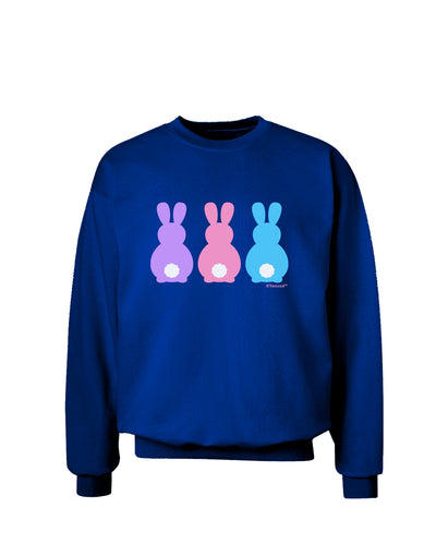 Three Easter Bunnies - Pastels Adult Dark Sweatshirt by TooLoud-Sweatshirts-TooLoud-Deep-Royal-Blue-Small-Davson Sales