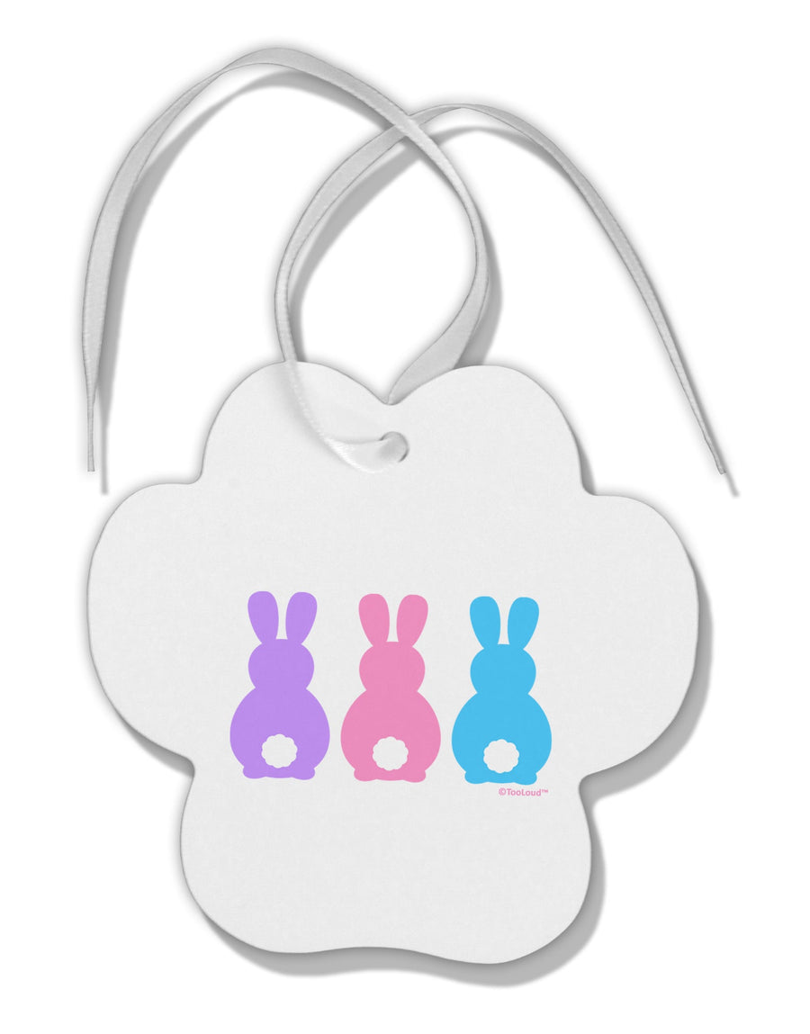 Three Easter Bunnies - Pastels Paw Print Shaped Ornament by TooLoud-Ornament-TooLoud-White-Davson Sales