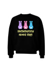 Three Easter Bunnies - Somebunny Loves Me Adult Dark Sweatshirt by TooLoud-Sweatshirts-TooLoud-Black-Small-Davson Sales