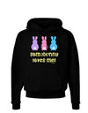 Three Easter Bunnies - Somebunny Loves Me Dark Hoodie Sweatshirt by TooLoud-Hoodie-TooLoud-Black-Small-Davson Sales