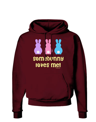 Three Easter Bunnies - Somebunny Loves Me Dark Hoodie Sweatshirt by TooLoud-Hoodie-TooLoud-Maroon-Small-Davson Sales