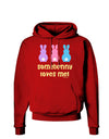 Three Easter Bunnies - Somebunny Loves Me Dark Hoodie Sweatshirt by TooLoud-Hoodie-TooLoud-Red-Small-Davson Sales