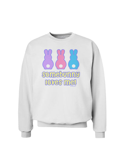 Three Easter Bunnies - Somebunny Loves Me Sweatshirt by TooLoud-Sweatshirts-TooLoud-White-Small-Davson Sales