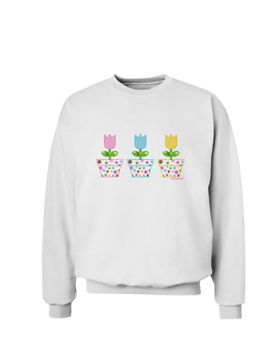 Three Easter Tulips Sweatshirt by TooLoud-Sweatshirts-TooLoud-White-Small-Davson Sales