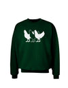Three French Hens Adult Dark Sweatshirt-Sweatshirts-TooLoud-Deep-Forest-Green-Small-Davson Sales