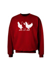 Three French Hens Adult Dark Sweatshirt-Sweatshirts-TooLoud-Deep-Red-Small-Davson Sales