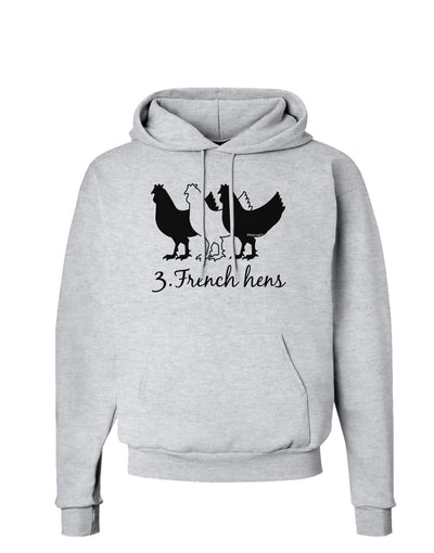 Three French Hens Text Hoodie Sweatshirt-Hoodie-TooLoud-AshGray-Small-Davson Sales