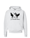 Three French Hens Text Hoodie Sweatshirt-Hoodie-TooLoud-White-Small-Davson Sales