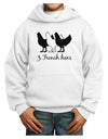 Three French Hens Text Youth Hoodie Pullover Sweatshirt-Youth Hoodie-TooLoud-White-XS-Davson Sales