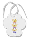 Three Kings Day - C M B Crowns Paw Print Shaped Ornament by TooLoud-Ornament-TooLoud-White-Davson Sales