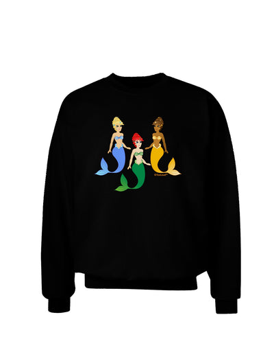 Three Mermaids Adult Dark Sweatshirt-Sweatshirts-TooLoud-Black-Small-Davson Sales