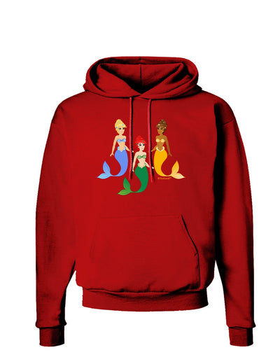 Three Mermaids Dark Hoodie Sweatshirt-Hoodie-TooLoud-Red-Small-Davson Sales