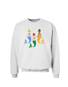 Three Mermaids Sweatshirt-Sweatshirts-TooLoud-White-Small-Davson Sales