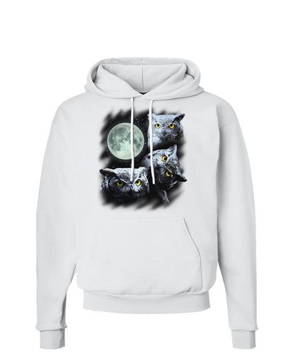 Three Owls and Moon Hoodie Sweatshirt-Hoodie-TooLoud-White-Small-Davson Sales