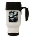 Three Owls and Moon Stainless Steel 14oz Travel Mug-Travel Mugs-TooLoud-White-Davson Sales
