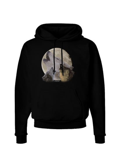 Three Wolves Howling at the Moon Dark Hoodie Sweatshirt by TooLoud-Hoodie-TooLoud-Black-Small-Davson Sales