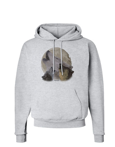 Three Wolves Howling at the Moon Hoodie Sweatshirt by TooLoud-Hoodie-TooLoud-AshGray-Small-Davson Sales