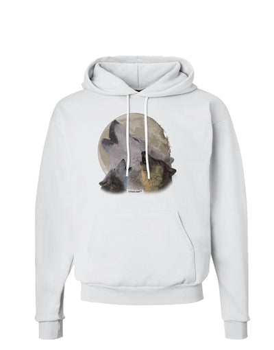 Three Wolves Howling at the Moon Hoodie Sweatshirt by TooLoud-Hoodie-TooLoud-White-Small-Davson Sales