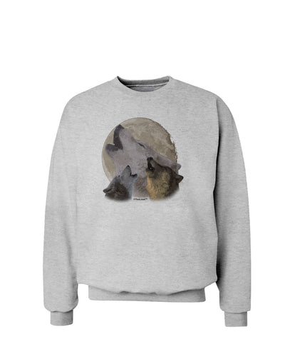 Three Wolves Howling at the Moon Sweatshirt by TooLoud-Sweatshirts-TooLoud-AshGray-Small-Davson Sales