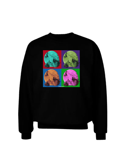 Three Wolves Howling - Pop-Art #1 Adult Dark Sweatshirt by TooLoud-Sweatshirts-TooLoud-Black-Small-Davson Sales