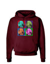 Three Wolves Howling - Pop-Art #1 Dark Hoodie Sweatshirt by TooLoud-Hoodie-TooLoud-Maroon-Small-Davson Sales