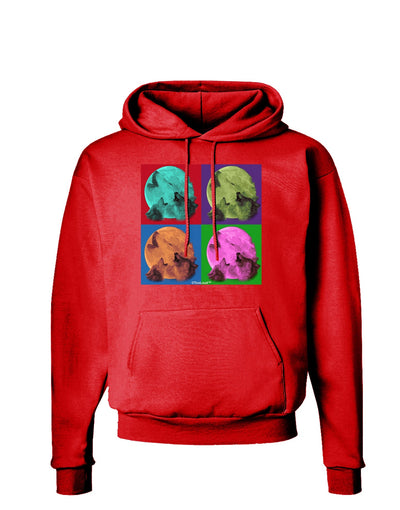 Three Wolves Howling - Pop-Art #1 Dark Hoodie Sweatshirt by TooLoud-Hoodie-TooLoud-Red-Small-Davson Sales