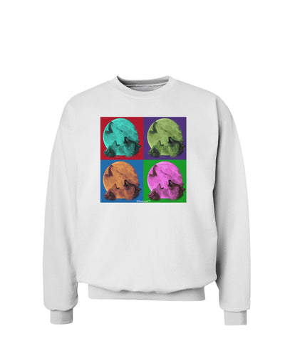 Three Wolves Howling - Pop-Art #1 Sweatshirt by TooLoud-Sweatshirts-TooLoud-White-Small-Davson Sales