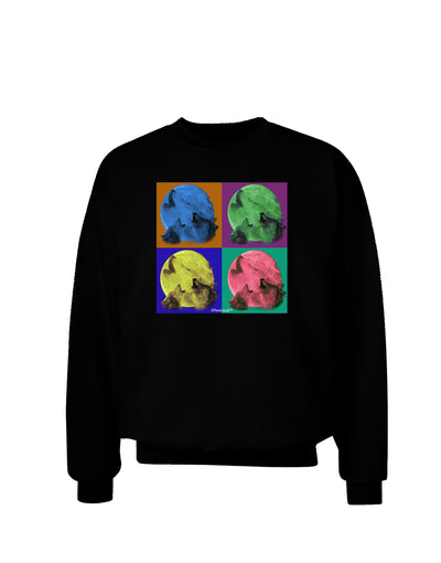 Three Wolves Howling - Pop-Art #2 Adult Dark Sweatshirt by TooLoud-Sweatshirts-TooLoud-Black-Small-Davson Sales