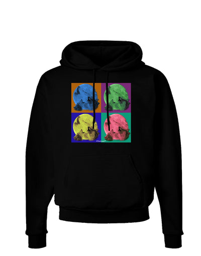 Three Wolves Howling - Pop-Art #2 Dark Hoodie Sweatshirt by TooLoud-Hoodie-TooLoud-Black-Small-Davson Sales