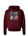 Three Wolves Howling - Pop-Art #2 Dark Hoodie Sweatshirt by TooLoud-Hoodie-TooLoud-Maroon-Small-Davson Sales