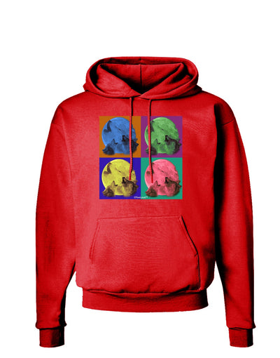 Three Wolves Howling - Pop-Art #2 Dark Hoodie Sweatshirt by TooLoud-Hoodie-TooLoud-Red-Small-Davson Sales