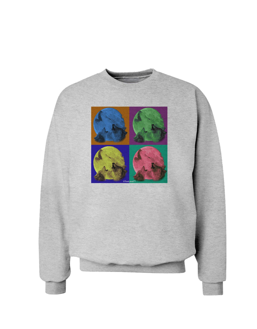 Three Wolves Howling - Pop-Art #2 Sweatshirt by TooLoud-Sweatshirts-TooLoud-White-Small-Davson Sales